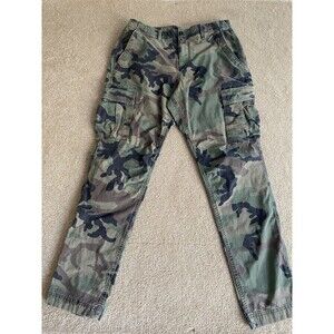 GAP Slim Taper Green Camo Cargo Military Utility Pants Men's 34x32 Ripstop Y2K